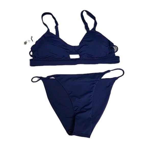 TiniBikini Other - Tinibikini XL 2 Piece Bikini Navy Blue Removable Padding Adjustable Straps  NWOT